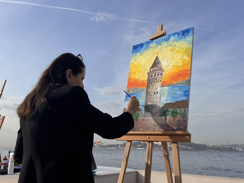 24 Kasım'a özel: Öğretmenler Kız Kulesi'ni resmetti - Resim: 4