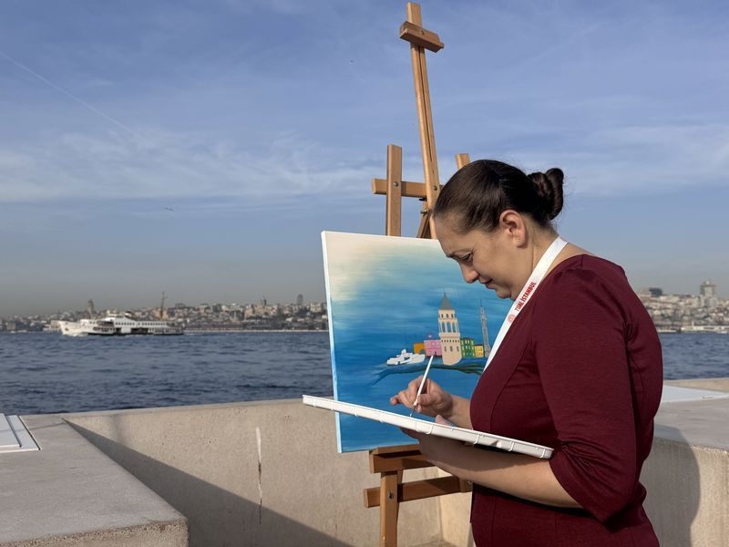 24 Kasım'a özel: Öğretmenler Kız Kulesi'ni resmetti - Resim: 6